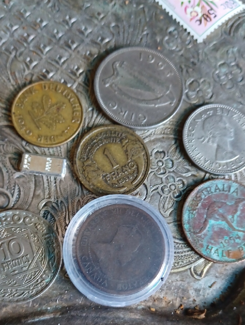 Silver Mini Bar(2 Grain)&Old Coinage Lot